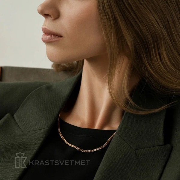 Цепь из красного золота 585, плетение «Панцирь»